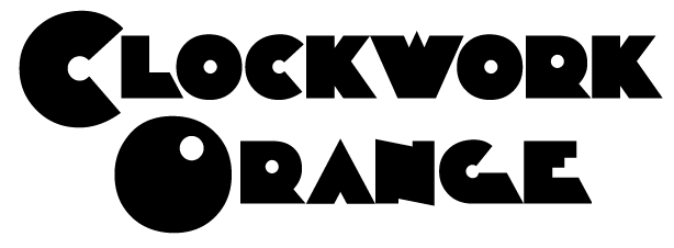 A Clockwork Orange logo on a transparent background