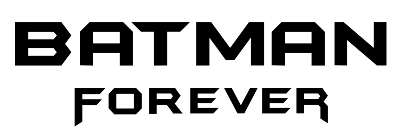 Batman Forever logo on a transparent background