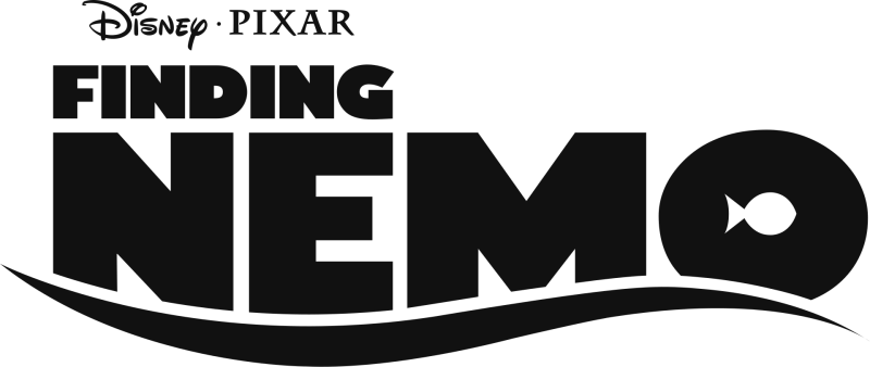 Finding Nemo logo in black