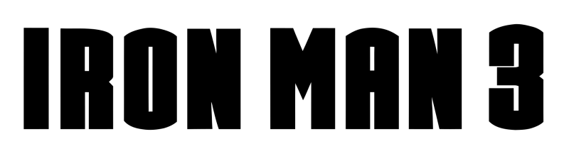 Iron Man 3 logo on a transparent background